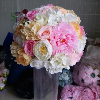 SPR Naują atvykimo vestuvių stalo centro gėlių kamuolys gamtos spalvų kelių sukelti dirbtinės flore vestuvių & party fone apdaila