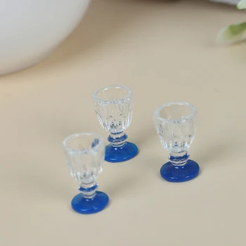 4Pcs Skaidrus Goblet Miniatiūriniai Mini Vyno, Alaus Taurės Lėlių Amatų Namų Dekoro