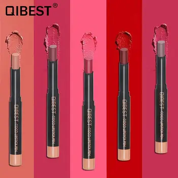 Qi matinis lūpų pieštukas žemių nuogas tonas tamsiai raudonos spalvos lūpų kremas atsparus vandeniui ilgalaikis automatinė rudos spalvos lūpų pieštuku QB044