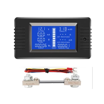 DC Voltmeter Ammeter LCD Ekranas Skaitmeninis Wattmeter Multimetras Testeris, Matuoklis Monitorius (su 100A Šuntas)