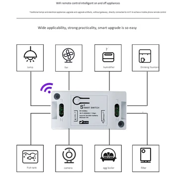 WiFi RF Smart Switch Module, Smart Įjungti-Išjungti Prietaisą mobiliąją PROGRAMĖLĘ, Belaidis Nuotolinio Valdymo pultas