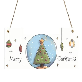 Naujųjų Metų Medinių Durų Kabo Ženklas Apnašas Valdybos Pakabukas Merry Christmas Kalėdų Medžio