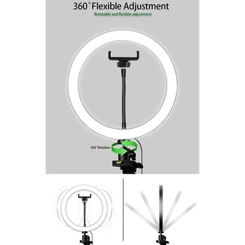 LED Selfie Žiedas Užpildyti Šviesos 6 Colių Pritemdomi Telefono Kamera 16CM Žiedas Lempa su Stovu Trikojo Makiažas Vaizdo Gyventi Studija