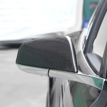 Automobilių Priedai, Anglies Pluošto Pusės galinio vaizdo Veidrodžio Rėmo Dangtis Lipdukas Shell Raštas Dekoracija Tesla Model 3 S X 2012-2020 m.