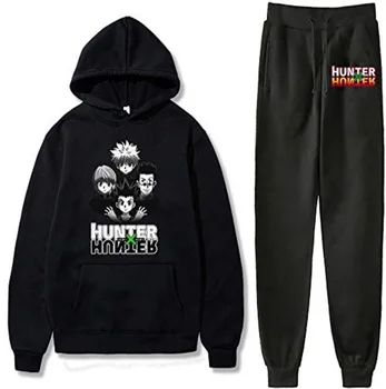Hunter X Hunter Žiemos Hoodies Prarasti Palaidinukė Ilgomis Rankovėmis Megztinis Baltos Vyrų, Moterų Kostiumas Kelnės