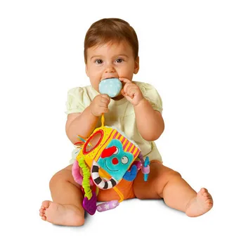 Baby Mobili Kūdikio Žaislas Pliušinis Blokas, Sankabos Kubo Barškučių Anksti Naujagimiui Švietimo Žaislai 0-12 Mėnesių SA886181