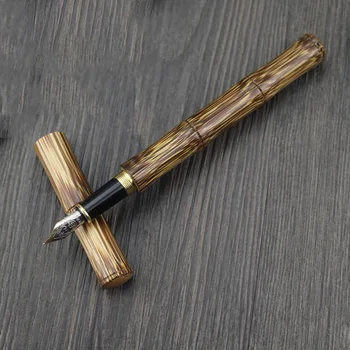 Kūrybos Rankų darbo Stripp Bambuko Fontanas Pen Varžtas Gamtos Pen Bambuko formos 0,5 mm kaip Dovana Verslui ir Biurui