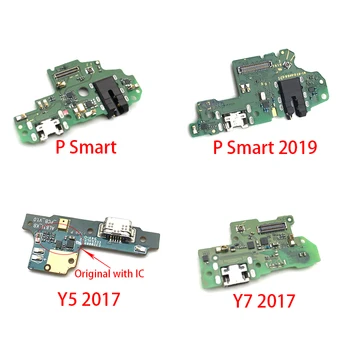 Doko Jungtis Micro USB Įkroviklio Įkrovimo lizdas Flex Kabelis Lenta Su Mikrofonas Huawei Y5 Y6 Pro Y7 Premjero 2017 P Smart 2019