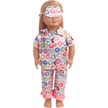 18 colių Mergaičių lėlės drabužiai Amerikos naujagimių Rausvos spalvos marškinėliai spausdinami pajama kostiumas žaislai suknelė tinka 43 cm kūdikių lėlės c845