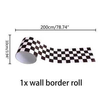 1Roll Geometrinis Modelis Juosmens Linijos Lipnios Vandeniui Nuimamas Sienos, Sienų Lipdukai Namo Kambaryje Apdaila