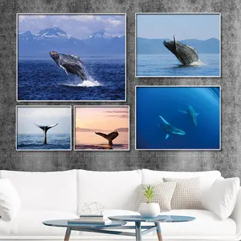 Namo Apdaila Spausdinti Drobė Sienos paveiksl svetainė Paveikslų Naftos Neįrėminti Brėžiniai Banginių uodegos Mėlynos Jūros