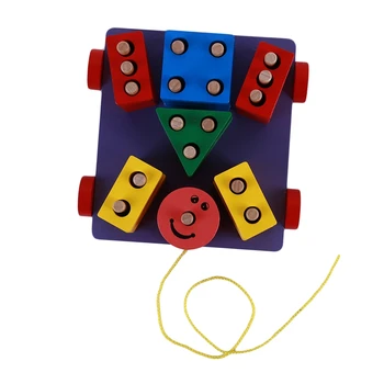 Mokymosi Švietimo Nelyginant Žaislai, Mediniai Geometrinės Formos Blokai Vaikų Lopšelis-Ankstyvojo Lavinimo Žaislai