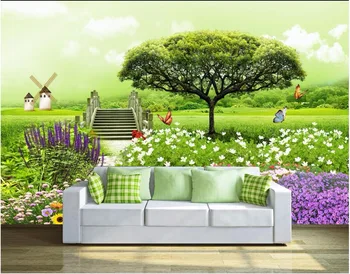 3d tapetai pasirinktinius nuotraukų Šviežios žolės sode, TV foną, sienos, Namų dekoro kambarį 3d sienų freskomis tapetai, sienų ir 3 d