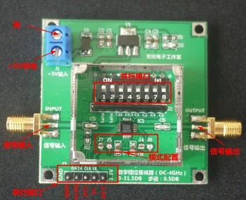 PE4302 Skaitmeniniu RF Attenuator Modulis Aukštos Tiesiškumas 0,5 dB Žingsnis 1MHz-4GHz