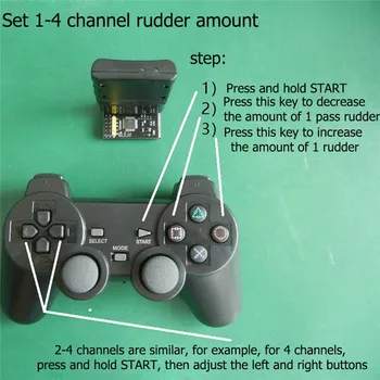 Wireless Gamepad Nuotolinio Valdymo ir Imtuvo Rinkinys, skirtas PS2 RC Robotas 