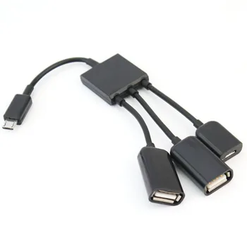 Daugiafunkcinis Micro USB OTG Host Hub Adapterio Kabelis