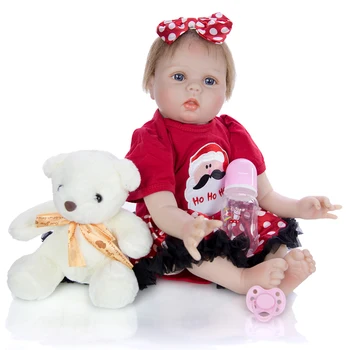55cm mergaitę Reborn baby Doll Silikoninis Realistinis Naujagimių Bebe Gyvas Lėles Vaikų Gimtadienio, Kalėdų Dovana vaikams silicoen žaislas