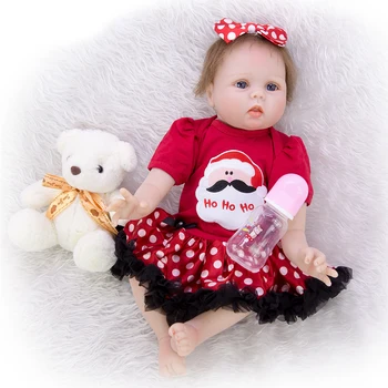 55cm mergaitę Reborn baby Doll Silikoninis Realistinis Naujagimių Bebe Gyvas Lėles Vaikų Gimtadienio, Kalėdų Dovana vaikams silicoen žaislas