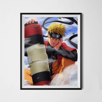 Anime Ninja Hokage, Naruto Uzumaki Audinio Drobė Sienos Menas Spausdinti Plakato Vaikams Kambarį Apdaila,8 x 10 Inche,Pasirengę Pakabinti