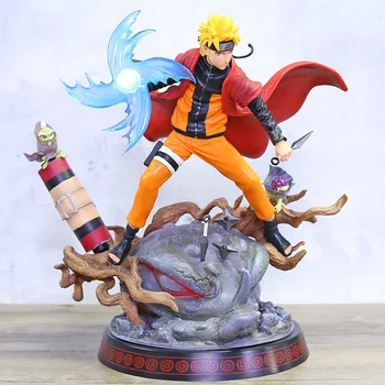 Naruto Shippuden Uzumaki Naruto Kovos Deginimas Vėjo Ver su LED Šviesos GK Statula Pav Kolekcines Modelis Žaislas