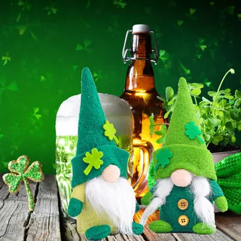 2vnt St. Patrick ' s Day Žalią Skrybėlę Lėlės Beveidis Vyresnio amžiaus Airijos Festivalis Papuošalai Velykų Lėlės, Papuošalai, Papuošalai #T1P