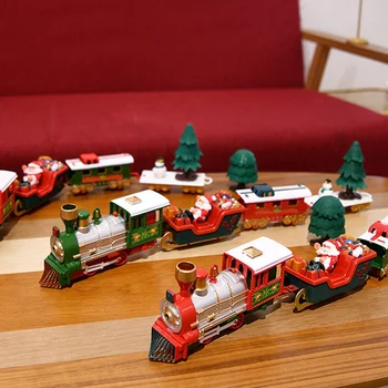 Kalėdų Elektros Geležinkelių Automobilinio Traukinio Žaislų Elektros Žaislas Geležinkelio Traukinių Sąstatų Lenktynių Kelių Transporto Pastato Žaislai