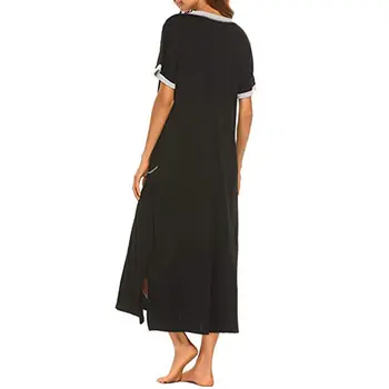 Loungewear Ilgą Pižamą Moterų Ultra-Minkštas Nightshirt Visas Ilgis Sleepwear su Kišenėje Prarasti Miego Suknelė Homewear 2021 naujas