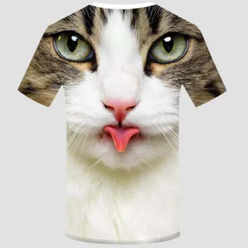 Naujas Cool T-shirt Vyrai/Moterys 3d marškinėliai Spausdinimo dvi katės trumpomis Rankovėmis Vasaros Viršūnes Tees juokingi marškinėliai Vyras