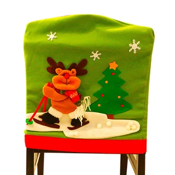 ZL Kalėdų Vakarienė Santa Claus Bžūp Kėdė Padengti už Vakarienės Stalo, Šalies naujieji Metai Kėdžių dangose Sniego Briedžių Raudona Kalėdų Dekoro