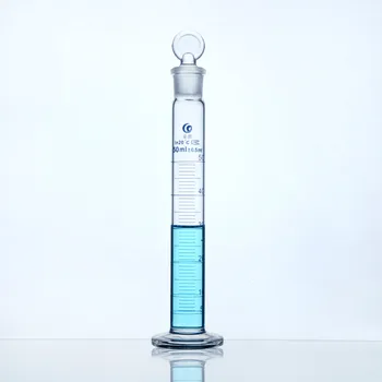 2vnt/daug 50ml Stiklinis matavimo cilindras su kamščiu žemės bendrų rūšių eksperimentai