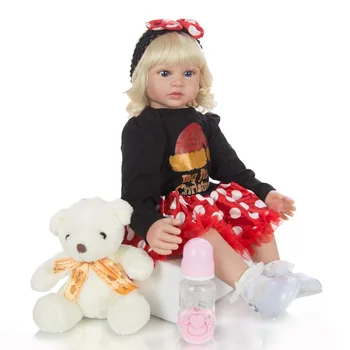 Bebes Atgimsta Lėlei 59cm Silikono Reborn Baby Doll Žaislas Tikroviška Naujagimių Modelis 0-8 metų mergaitė dovana Gimtadienio surprice lėlės