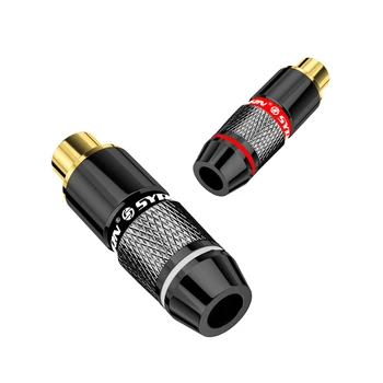 Aukštos Kokybės 24K Aukso RCA Lizdas Garso ir Vaizdo Jungties Adapteris, Skirtas HIFI Audio DIY Kabelį juoda&raudona 1/pora garsiakalbių kištukas RCA Plug