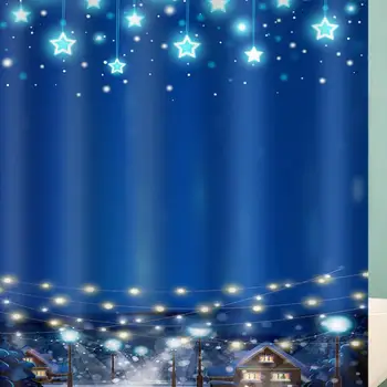 Spindi Žvaigždės Dekoro Namų Mėlyna Kraštovaizdžio Dušo Užuolaidos Graži Naktį Vandeniui Vonios kambarys, Dušas, Vonia, Užuolaidų 18cm*20cm