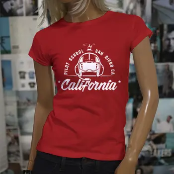 Mados Drabužių Moters O-Kaklo Viršūnes T Shirts Kalifornijos Bandomuosius Mokyklos Aviatorius Karšto Pardavimo Moterų Raudona juokinga Tee Marškinėliai Moteris
