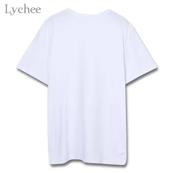 Ličiai Harajuku Tamsiai Anime Kinijos Spausdinti Moterų White T-shirt O-Kaklo trumpomis Rankovėmis Marškinėliai Moterims Paprastas Atsitiktinis Viršų Tee