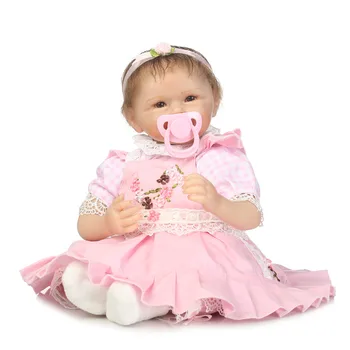 NPKCOLLECTION 55cm Full Silikono Atgimsta Mergina, Kūdikių Lėlės, Žaislai Realus Naujagimių Princesė Kūdikių Lėlės Puikus Gimtadienio Dovana Metu