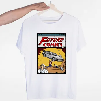 O-Kaklo trumpomis Rankovėmis, Vasaros Atsitiktinis Mados Unisex Vyrų ir Moterų Marškinėlius Vyrų Atgal Į Ateitį Klasikinis Filmas Mokslas T-shirt