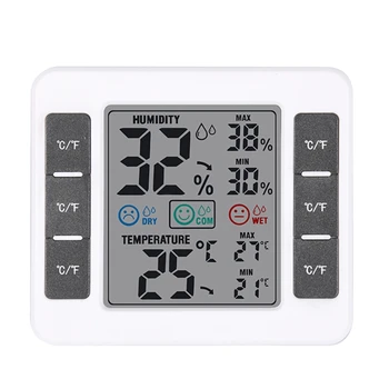 LCD Elektroninių Skaitmeninių Sienelių Temperatūros Termometras su Drėgmėmačiu Drėgmės Matuoklis M