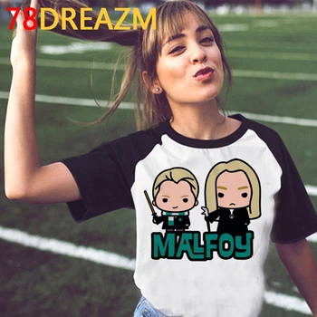 Draco Malfoy t-shirt viršuje tees moterų pora atsitiktinis japonijos harajuku 