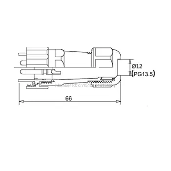 SD20 20mm 3 Pin Flanšas Vandeniui Aviacijos Jungtis Kištukinis Tiesiai IP68