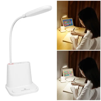 Namų Miegamajame Svarstymo Kolegijos Bendrabučio LED Stalo Lempa USB Įkrovimo Daugiafunkcinis Tolygus Reguliavimas Mini 360 Laipsnių Žarna Mielas