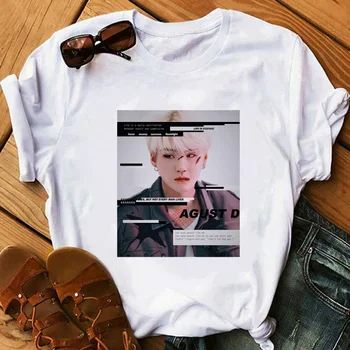 2021 Moterų tshirts Agust D T-shirt femme Juokinga Art Print T Shirt Harajuku korėjos stiliaus drabužius kpop moterų marškinėliai dropshipping