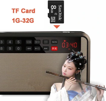 T60 MP3 Grotuvas Stereo Mini Nešiojamos Garso Garsiakalbiai FM Radijas Su LED Ekrano Parama TF kortelę Muziką LED Žibintuvėlis