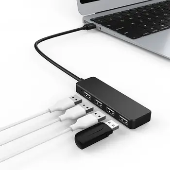 USB 2.0 HUB Hub Butas Vieną Gniūžtės Keturių Ultra Plonas 4 Port Hub Daugiafunkcį Nešiojamąjį Didelės Spartos USB Hub Splitter