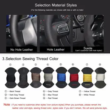 Naujas Anti Slip Juodas Odinis Vairas Dygsnio apie Wrap Padengti Hyundai Sonata 8