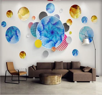 Xuesu Šiaurės šalių šiuolaikinio minimalistinio asmenybės geometrinis freskos TV fono sienos užsakymą tapetai, freskos 8D vandeniui atsparus sienų danga