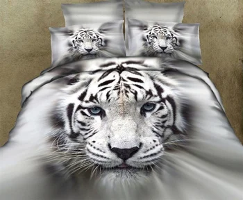 Karšto pardavimo medvilnės 3D gyvūnų leopard rose tigras, vilkas, liūtas patalynės paklode nustatyti, patalyne, antklode padengti komplektai patalynės komplektas