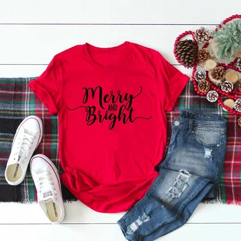 Linksmų ir Šviesių Kalėdų Marškinėlius unisex grunge tumblr medvilnės atsitiktinis camisetas tumblr raudona marškinėliai grunge grupė šūkis trišakius dovanų