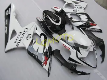Įpurškimo lauktuvės kūno rinkiniai tinka balta ir juoda CORNA Suzuki GSXR 1000 05 06 kėbulo GSXR1000 2005 2006 GSX-R1000 2005 2006