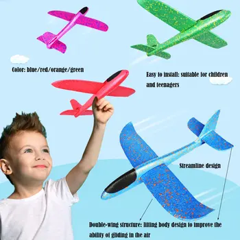 48cm Hand Mesti Lėktuvas Putų Sklandytuvas Plokštumos Inercijos Orlaivių Žaislas Vertus Pradėti Mini Lėktuvo Lauko Žaislai, Dovanos Vaikams